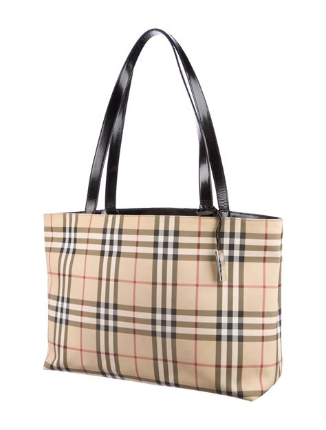 burberry nova check tote handbag|burberry checked canvas tote bag.